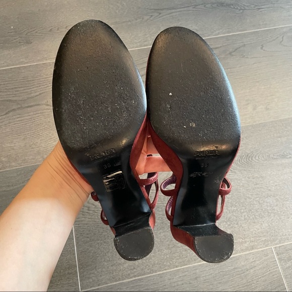 Prada Burgundy suede pumps (Sz 36) - Picture 10 of 15